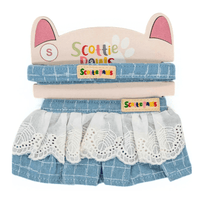Frilly Lace Blue Bib and Lead Set