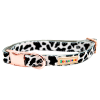 Cow Print Padded Dog Collar