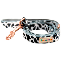 Cow Print Adjustable Padded Dog Lead