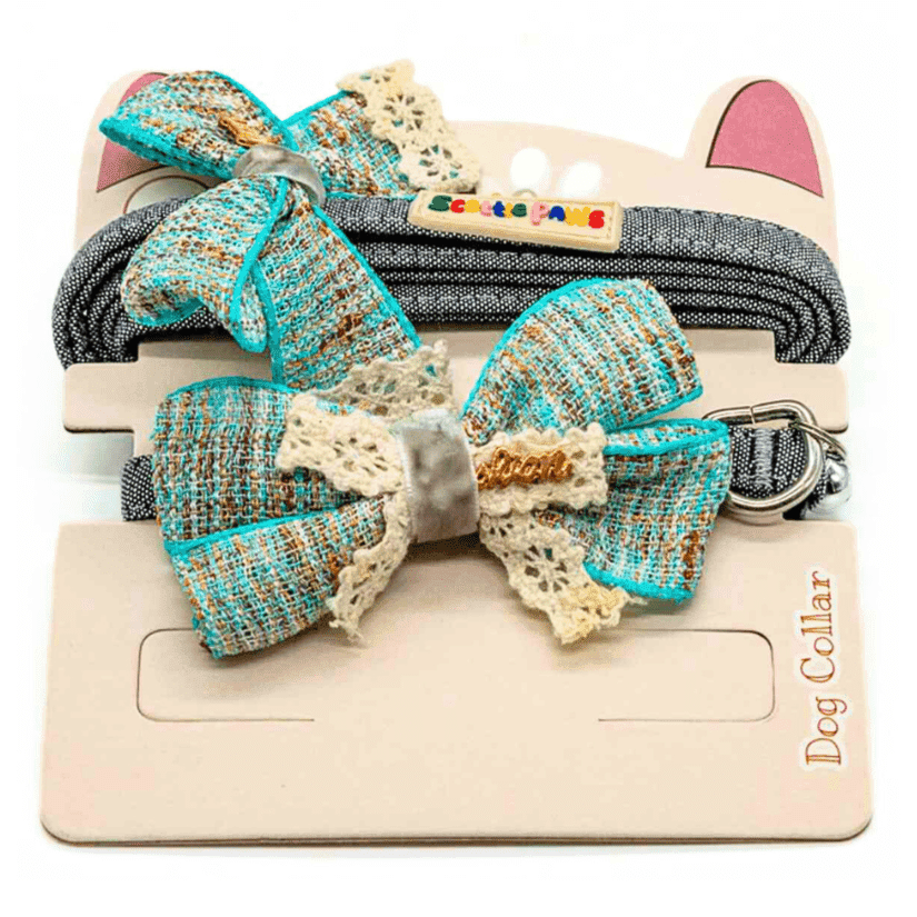 Soft Frills Collar, Lead and Bow Set
