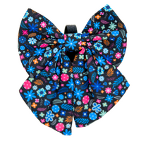Midnight Floral Dog Sailor Bow