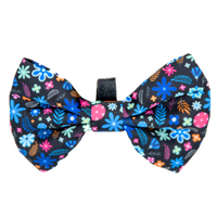 Midnight Floral Dog Bow