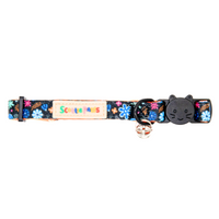 Midnight Floral Padded Cat Collar
