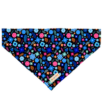 Midnight Floral Slip On Dog Bandana