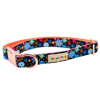 Midnight Floral Padded Dog Collar