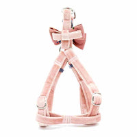Soft and Gentle Pink Velvet Harness and Lead Set